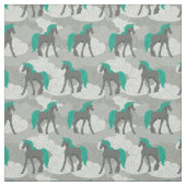 Graue und Aquamarine Einhörner und Wolken Gemuster Stoff (Muster)