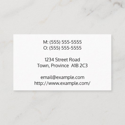 Graue und beige, Berufliche Visitenkarte (Rückseite)