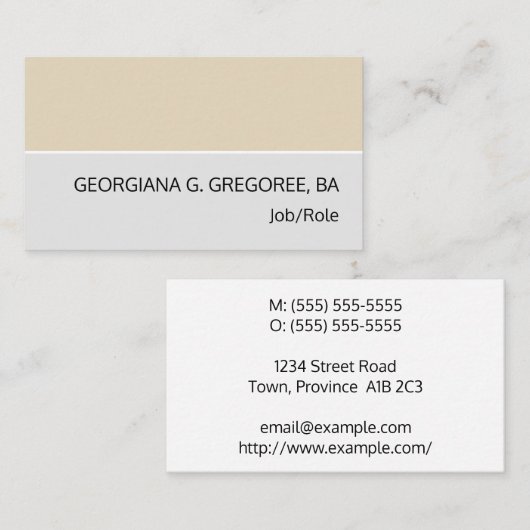 Graue und beige, Berufliche Visitenkarte (Vorne/Hinten)