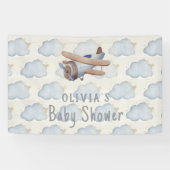 Graue und beige Wasserfarbendusche Banner (Horizontal)