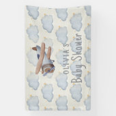 Graue und beige Wasserfarbendusche Banner (Vertikal)