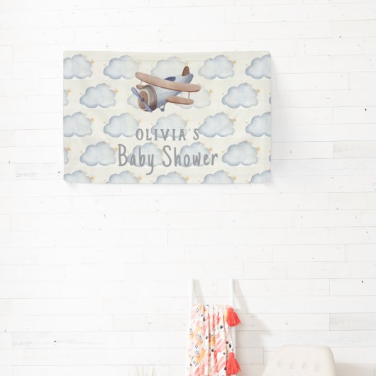 Graue und beige Wasserfarbendusche Banner (InSitu)