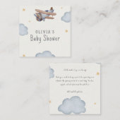 Graue und beige Wasserfarbendusche Begleitkarte (Vorne/Hinten)