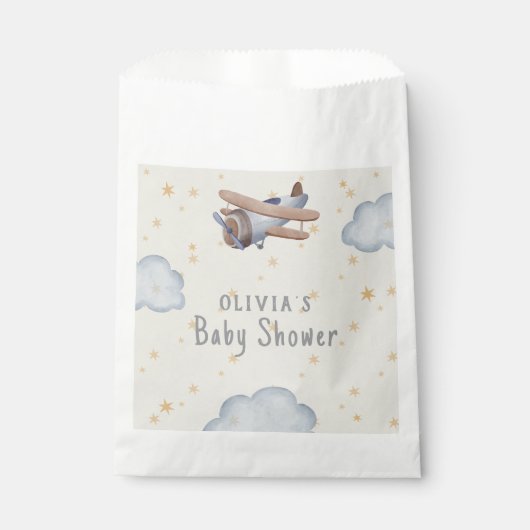 Graue und beige Wasserfarbendusche Geschenktütchen (Vorderseite)