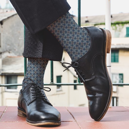 Graue und blaue Abstrakte Pflanze Muster Coole Nat Socken