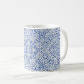 Graue und blaue durchbrochene Spitzenmuster vintag Kaffeetasse (VorderseiteRechts)
