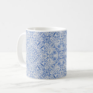 Graue und blaue durchbrochene Spitzenmuster vintag Kaffeetasse