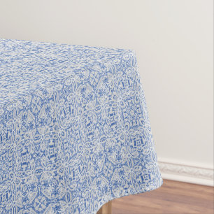 Graue und blaue durchbrochene Spitzenmuster vintag Tischdecke