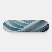 Graue und blaue Fließlinien Skateboard (Horizontal)
