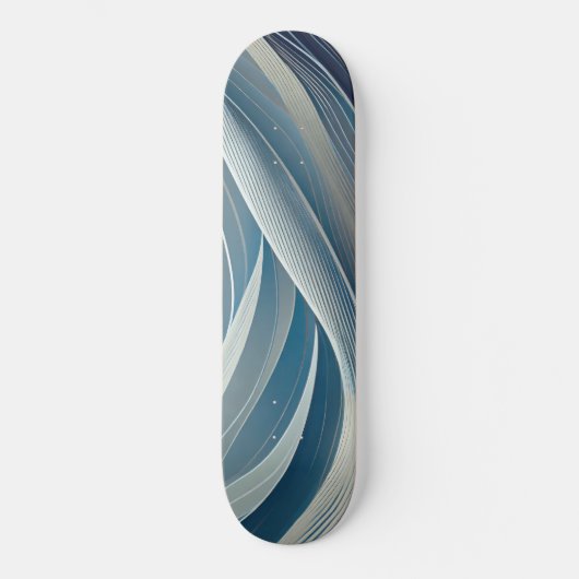 Graue und blaue Fließlinien Skateboard (Vorderseite)