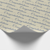 Graue und blaue Gratulationen entworfen Geschenkpapier (Ecke)