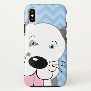 Graue und blaue Grube Bull Cartoon Niedlich Dog Ha Case-Mate iPhone Hülle