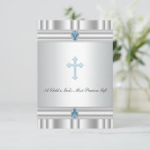 Graue und blaue Kreuzung Einladung (Stehend Vorderseite)