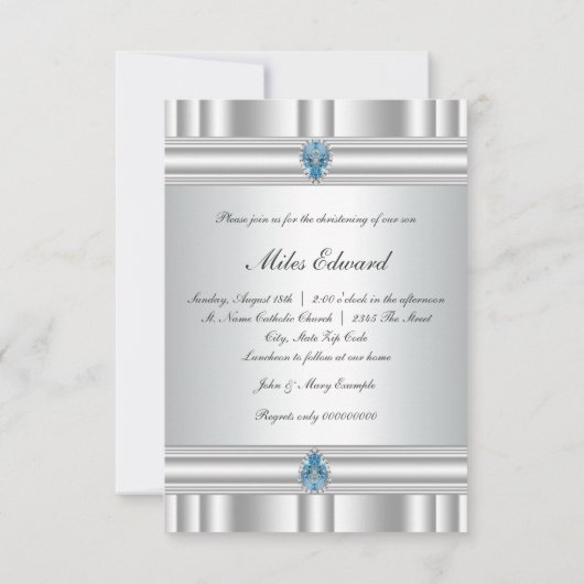 Graue und blaue Kreuzung Einladung (Rückseite)