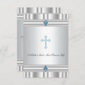 Graue und blaue Kreuzung Einladung (Vorne/Hinten)