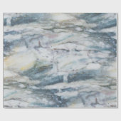 graue und blaue Marmortextur Geschenkpapier (Flach)