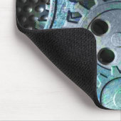 Graue und blaue Metalle Mousepad (Ecke)