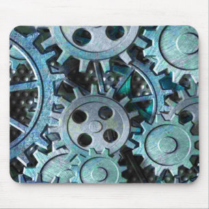 Graue und blaue Metalle Mousepad