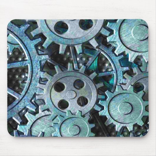Graue und blaue Metalle Mousepad (Vorne)
