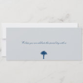 Graue und blaue Mexiko-Boarding-Pass Save the Date (Rückseite)