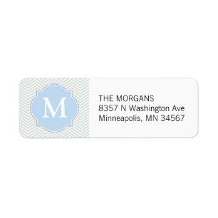 Graue und blaue moderne Zickzack Monogramm