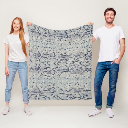 Graue und blaue Schlange Hautfarbe Fleecedecke (Beispiel)