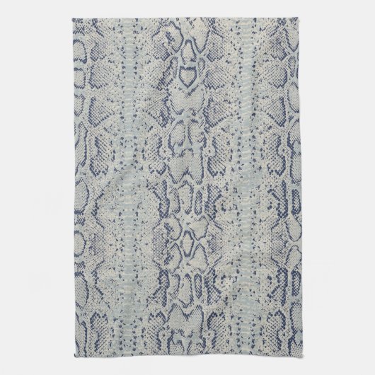 Graue und blaue Schlange Hautfarbe Geschirrtuch (Vertikal)