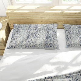 Graue und blaue Schlange Hautfarbe Kissenbezug