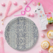 Graue und blaue Schlange Hautfarbe Pappteller (Party)