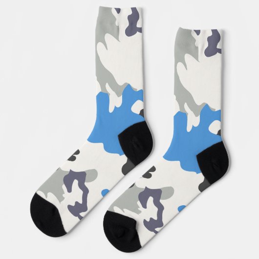 Graue und blaue Tarnmuster-Socken Socken (Linkes Detail)