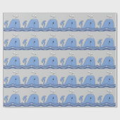 Graue und Blauwale Geschenkpapier (Flach)
