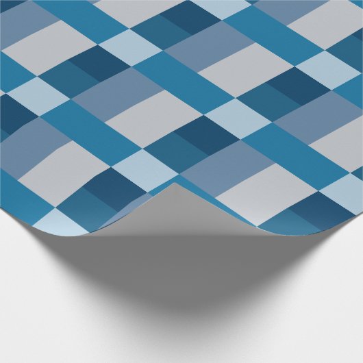 Graue und Blues-Farbblock Geschenkpapier (Ecke)