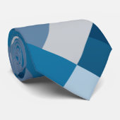 Graue und Blues-Farbblock Krawatte (Gerollt)