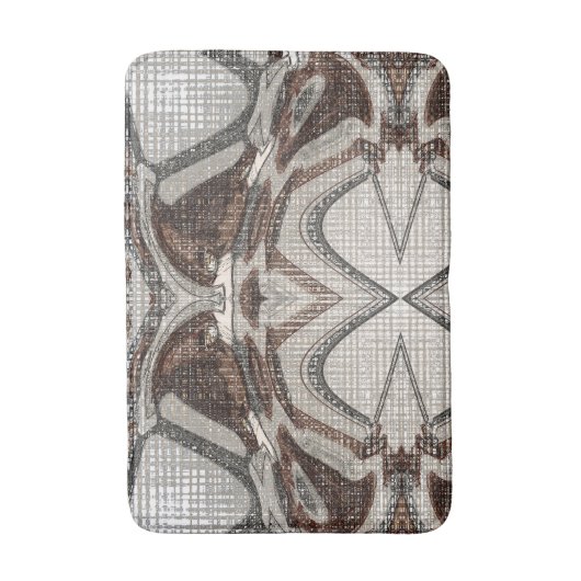 Graue und braune Abstrakte Kunst Badematte (Vorderseite Vertikal)