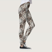 Graue und braune Abstrakte Kunst Leggings (Rechts)