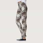 Graue und braune Abstrakte Kunst Leggings (Links)