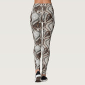 Graue und braune Abstrakte Kunst Leggings (Rückseite)