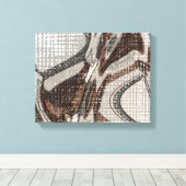 Graue und braune Abstrakte Kunst Leinwanddruck (Insitu (Holzboden))