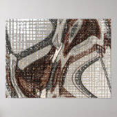 Graue und braune Abstrakte Kunst Poster (Vorne)
