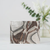 Graue und braune Abstrakte Kunst Postkarte (Stehend Vorderseite)