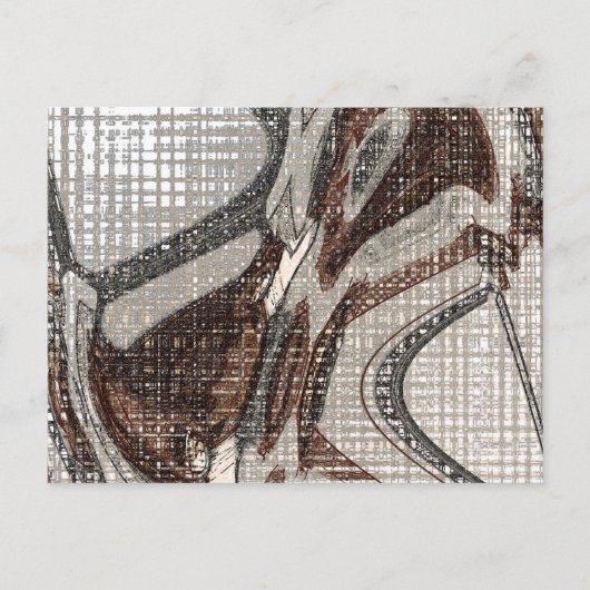 Graue und braune Abstrakte Kunst Postkarte (Vorderseite)
