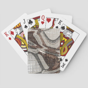 Graue und braune Abstrakte Kunst Spielkarten