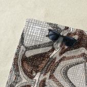 Graue und braune Abstrakte Kunst Strandtuch (Beispiel)