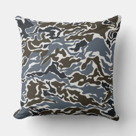 Graue und braune Camouflage Kissen