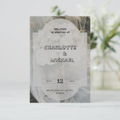 Graue und braune elegante Einladung zur Hochzeit (Stehend Vorderseite)