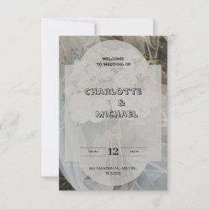 Graue und braune elegante Einladung zur Hochzeit