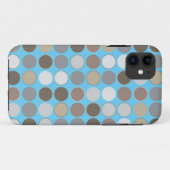 Graue und braune Kreise mit blauem, modernes Muste Case-Mate iPhone Hülle (Rückseite (Horizontal))