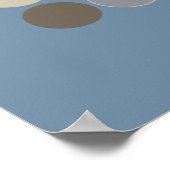 Graue und braune Kreise mit/schiefer blaues Muster Poster (Ecke)