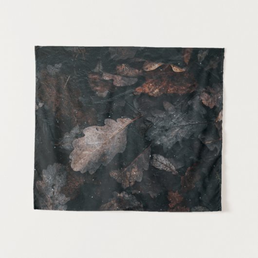 Graue und braune verwitterte Blätter Wandteppich (Vorderseite (Horizontal))