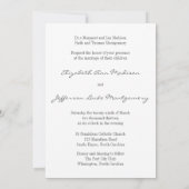 Graue und Buttercreme-Kathedrale Einladungen für H (Rückseite)